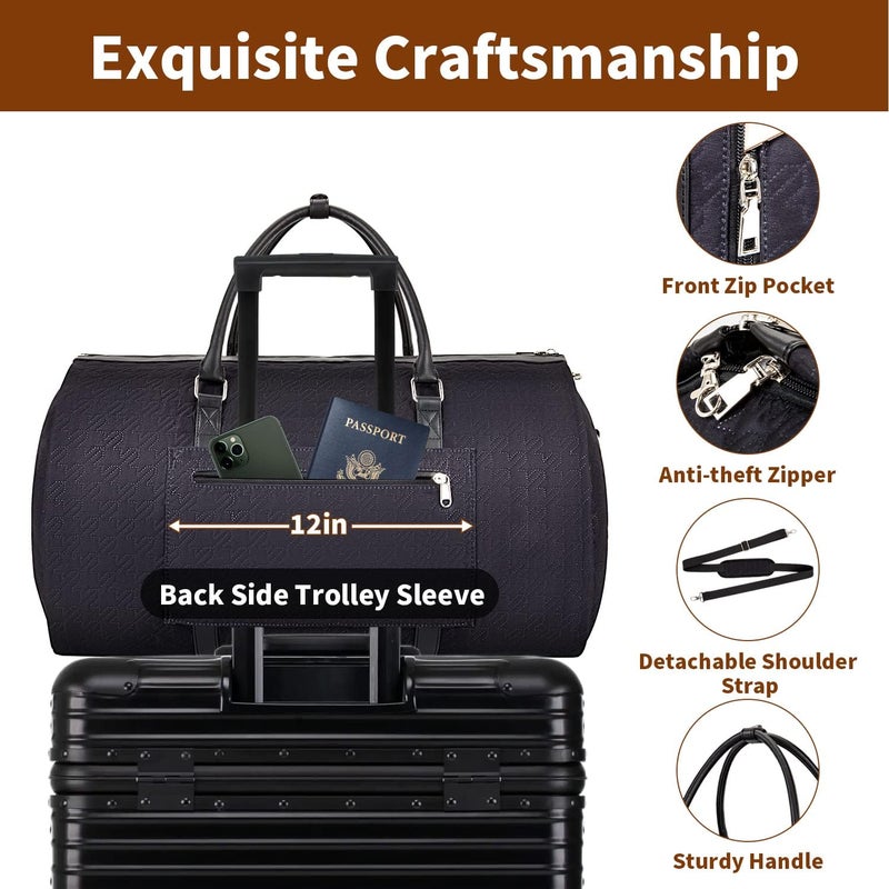 TIBES Garment Bag for Travel Convertible Carry On Garment Bag Large Travel Duffel Bags for Women 2 in 1 Hanging Suitcase Suit Travel Bags for Women & Men 3pcs Set - Image 3